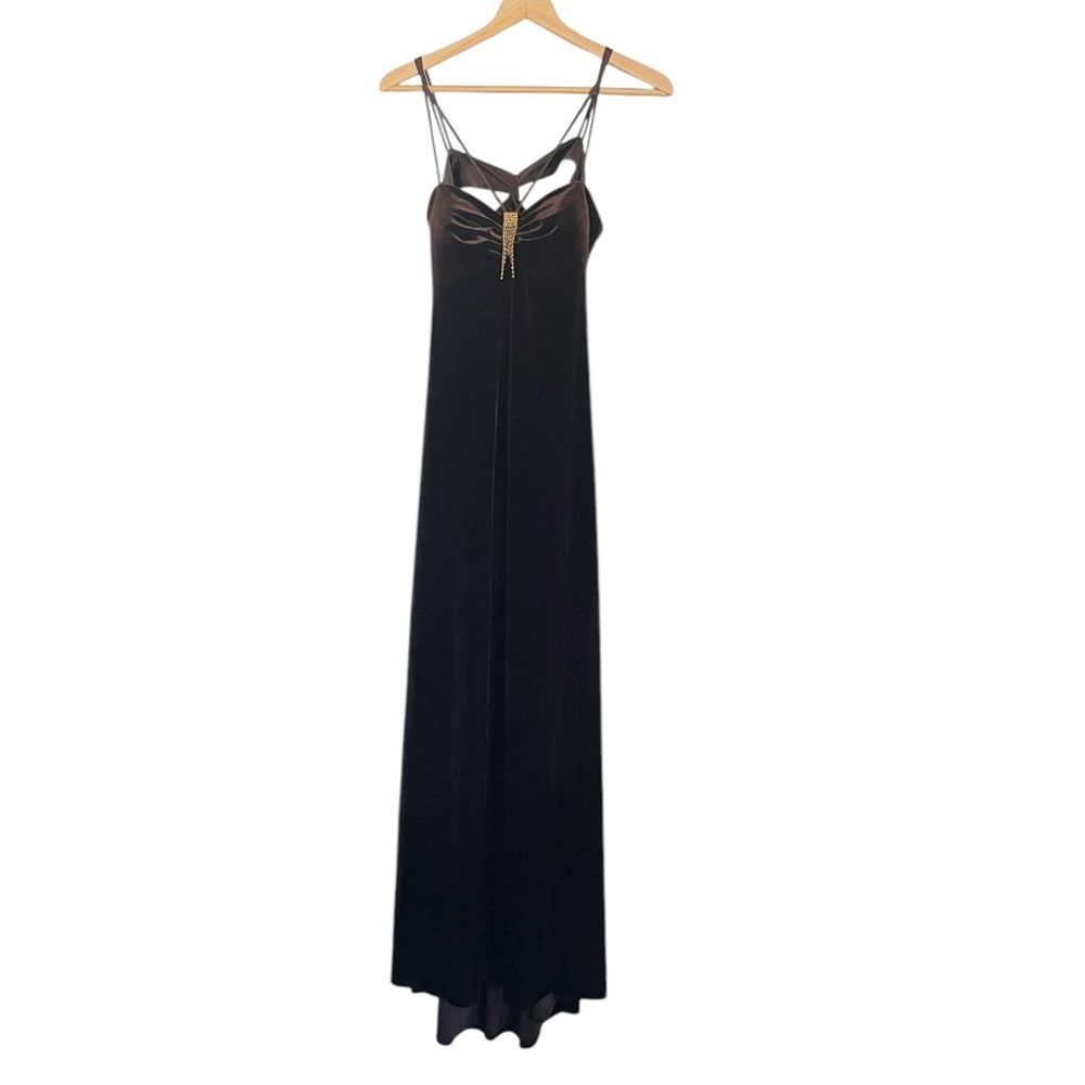 Dave & Johnny by Laura Ryner Velvet Satin Brown Prom Evening Gown size 7/8